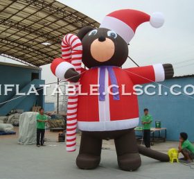 C1-159 Christmas Inflatables Bear With Candy Cane