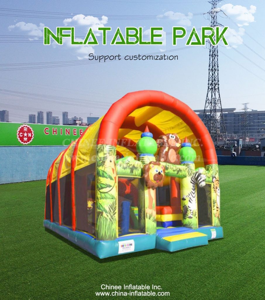GF2-068 Inflatable Jungle Theme Jumping Bouncy Obstacle Funcity