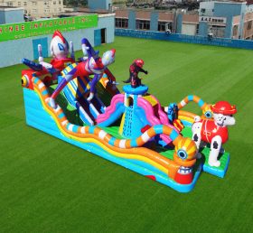 T6-1162 128 flat Ultraman large inflatable slide bouncy castle
