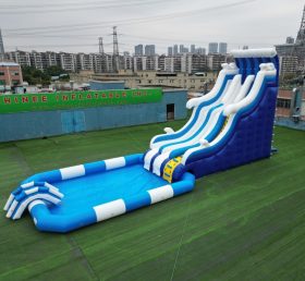 Pool2-715B Large inflatable water slide with swimming pool