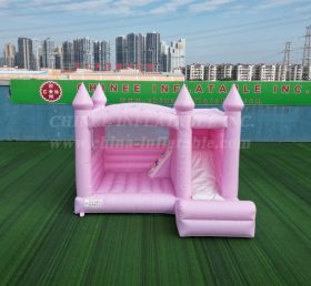 T2-3530B Pink Wedding Bouncy Castle With Slide