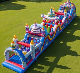 T7-3718 Birthdays Theme Inflatable Obstacle Course