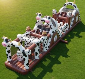 T7-3757 Cow Theme Inflatable Obstacle Course