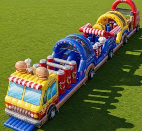 T7-3825 Food Trucks Theme Inflatable Obstacle Course