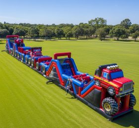 T7-3920 Monster Trucks Theme Inflatable Obstacle Course