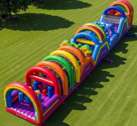 T7-3977 Rainbow Theme Inflatable Obstacle Course