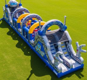 T7-3982 Robot Theme Inflatable Obstacle Course