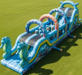 T7-3990 Seahorse Theme Inflatable Obstacle Course