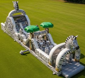 T7-4082 Zebra Theme Inflatable Obstacle Course