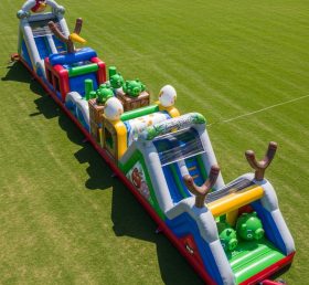T7-4095 Angry Birds Theme Inflatable Obstacle Course