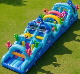 T7-4103 Baby Shark Theme Inflatable Obstacle Course