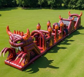 T7-4121 Blaze Monster Theme Inflatable Obstacle Course