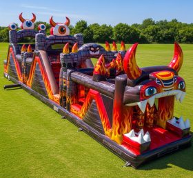 T7-4122 Blaze Monster Theme Inflatable Obstacle Course
