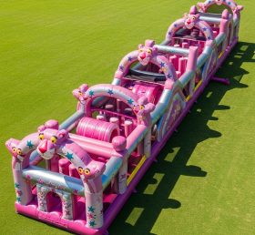 T7-4304 Pink Panther Theme Inflatable Obstacle Course