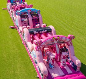 T7-4305 Pink Panther Theme Inflatable Obstacle Course