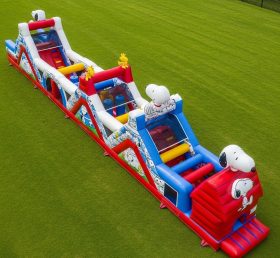 T7-4357 Snoopy Theme Inflatable Obstacle Course
