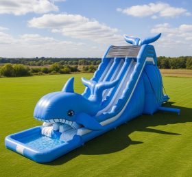 T8-5434 Whale Theme Inflatable Water Slide