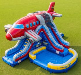T8-5435 Airplane Theme Inflatable Water Slide