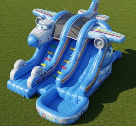 T8-5436 Airplane Theme Inflatable Water Slide