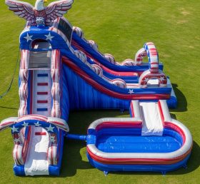 T8-5448 American Style Theme Inflatable Water Slide