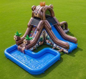 T8-5456 Bear Theme Inflatable Water Slide