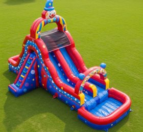 T8-5501 Clown Theme Inflatable Water Slide