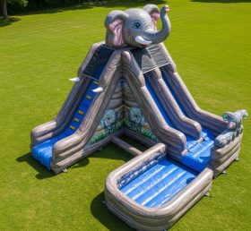 T8-5572 Elephant Theme Inflatable Water Slide