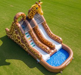 T8-5606 Giraffe Theme Inflatable Water Slide