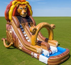 T8-5661 Lion Theme Inflatable Water Slide