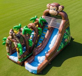 T8-5690 Monkey Theme Inflatable Water Slide