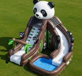 T8-5726 Panda Theme Inflatable Water Slide