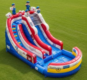 T8-5773 Post Office Theme Inflatable Water Slide