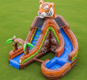 T8-5832 Tiger Theme Inflatable Water Slide