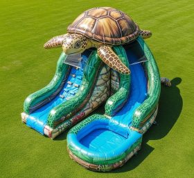 T8-5855 Turtle Theme Inflatable Water Slide