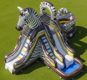 T8-5900 Zebra Theme Inflatable Water Slide