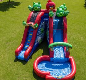 T8-7110 Angry Birds Theme Inflatable Water Slide
