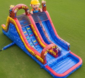 T8-7175 Bob the Builder Theme Inflatable Water Slide