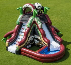 T8-7282 Kung Fu Panda Theme Inflatable Water Slide