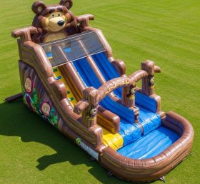 T8-7312 Masha and the Bear Theme Inflatable Water Slide