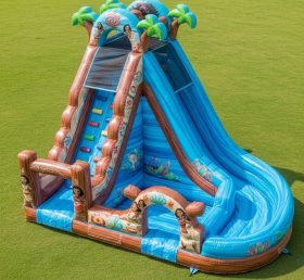 T8-7342 Moana Theme Inflatable Water Slide