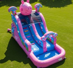 T8-7384 Peppa Pig Theme Inflatable Water Slide