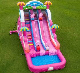 T8-7388 Peppa Pig Theme Inflatable Water Slide