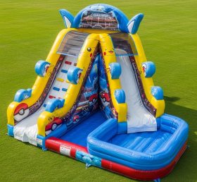 T8-7405 Pokemon Theme Inflatable Water Slide