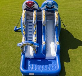 T8-7417 Power Rangers Theme Inflatable Water Slide