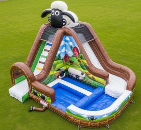T8-7442 Shaun the Sheep Theme Inflatable Water Slide