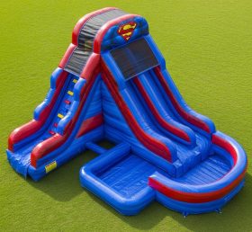 T8-7505 Superman Theme Inflatable Water Slide
