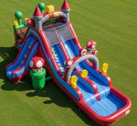 T8-7511 Super Mario Theme Inflatable Water Slide