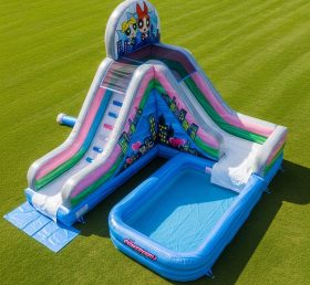 T8-7543 The Powerpuff Girls Theme Inflatable Water Slide