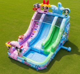 T8-7548 The Powerpuff Girls Theme Inflatable Water Slide