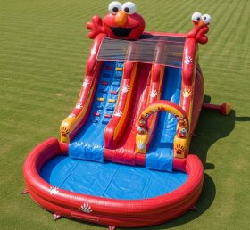 T8-7564 Tickle Me Elmo Theme Inflatable Water Slide